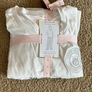 Victoria's Secret White and Pink Pajama Set